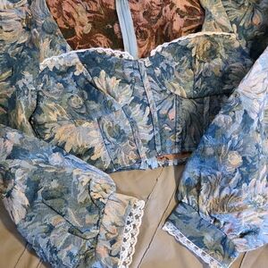 SHEIN MOD Floral Tapestry Corset